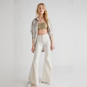 We The Free Cream Flare Jeans